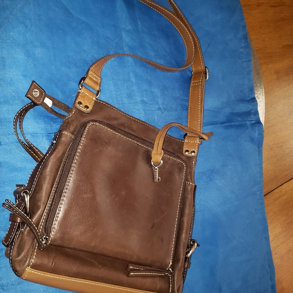 Fossil Leather & Suede Patchwork Crossbody - image 5